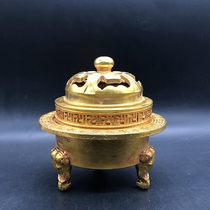 Collection of antiques and antiques antique gilt elephant incense burner made during the Qianlong period of the Qing Dynasty special price