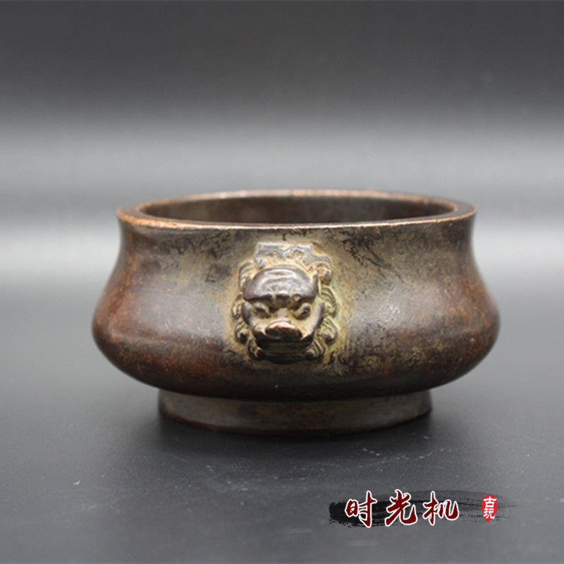 Ancient Play Miscellaneous Collection Retro Incense Stove Lion Head Incense Stove