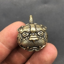 Antiques and miscellaneous collections tiger head bells copper bells pet bells made during the Qianlong period of the Qing Dynasty