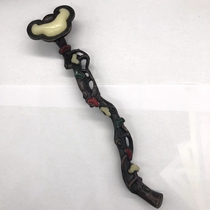 Antiques miscellaneous collections jade Ruyi ornaments made during the Qianlong period of the Qing Dynasty handicrafts home ornaments