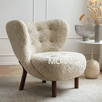 Одноместный стул из импортной натуральной шерсти цвета лунного света