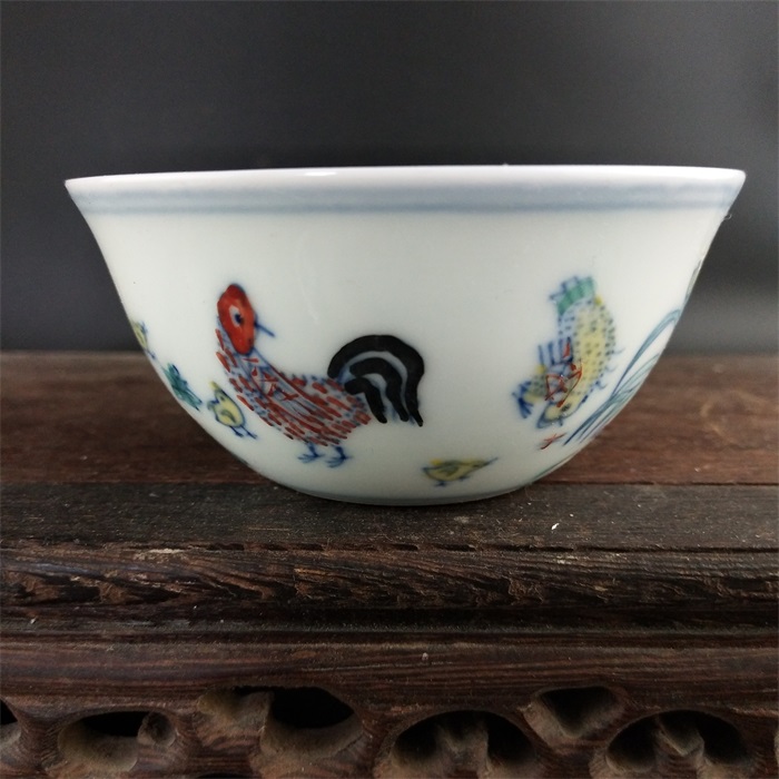 Daming Chenghua Antique Doucai Chicken Crock Cup Jingdezhen Boutique Handmade Teacup Ceramic Chicken Crock Cup