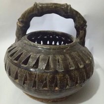 Hot sell miscellaneous small fireplace antique porcelain handset basket hollow incense furnace antique collection