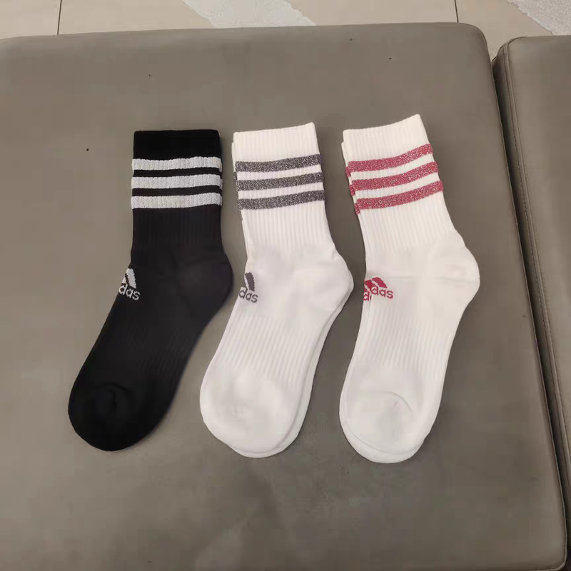 Adidas/Adidas Socks, Unisex Sports Socks, Mid-Calf, Three Pairs, Breathable Socks Gh7542
