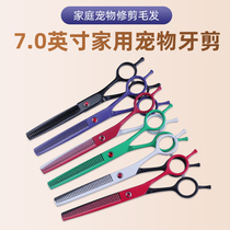 Yucheng professional pet color scissors tooth scissors thinning shearing dog hair home shearing dog hair artifact beauty trimming tool