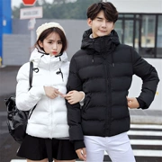 Quần áo cotton nam màu đen và trắng cotton Áo khoác nam phiên bản Hàn Quốc của xu hướng quần áo cotton ngắn cho nam