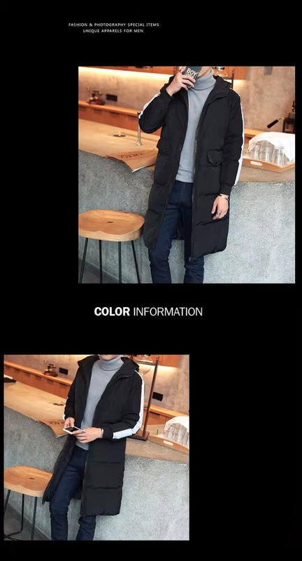 Mùa đông vài chiếc áo khoác cotton dài áo khoác dày nam ấm áo khoác cotton trùm đầu áo khoác cotton thanh niên