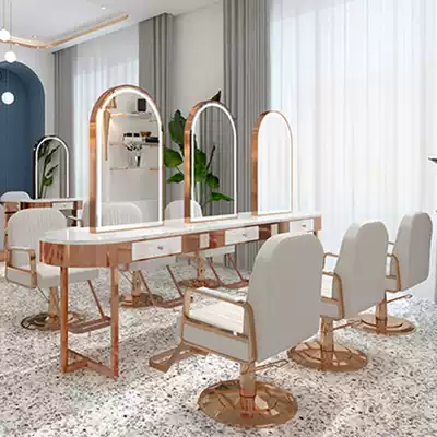 New Net red light luxury shop stainless steel marble Mirror Salon Salon special single double mirror