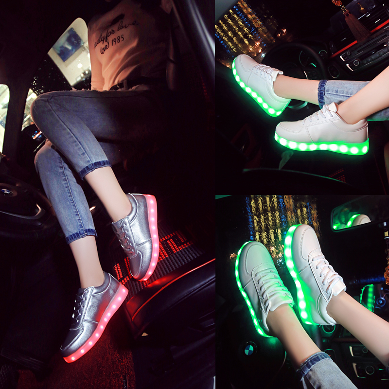 Colorful Glowing Shoes, Fluorescent Shoes, Women's Flashing Shoes, USB Rechargeable Shoes, Led Light Shoes, Couple Shoes, Student Ghost Step Dance Shoes