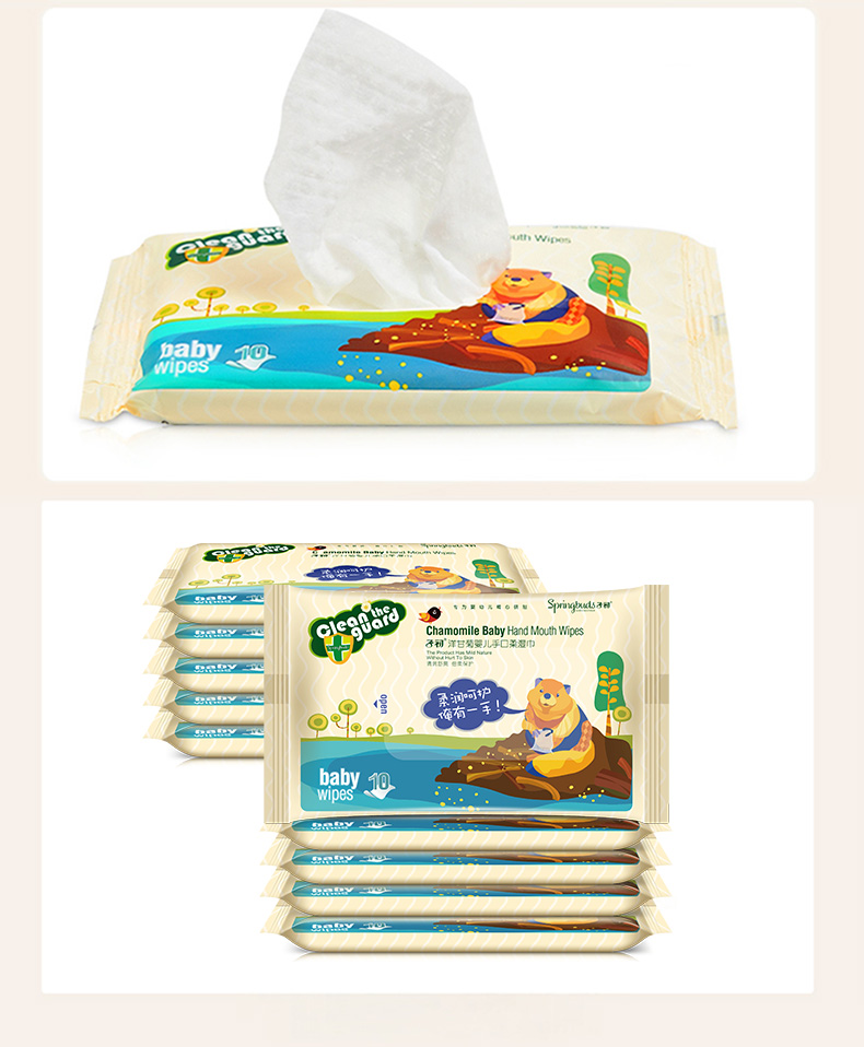 Trẻ sơ sinh Khăn lau trẻ em Gói khăn giấy ướt Em bé sơ sinh Khăn tay trẻ em Gói di động 10 10 Gói khăn giấy ướt tốt cho da mặt