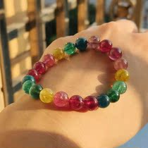 Fluorescent single circle about 8 88mm barcode 40037 live room quotation quasi-high-end tourmaline gem ball bracelet