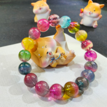 Watermelon single circle about 10 5mm barcode 20116 live room offer quasi-high-end Tourmaline gemstone ball bracelet