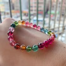 Flamboyant single circle about 7 5mm barcode 46668 live room offer quasi-high-end Tourmaline gemstone ball bracelet