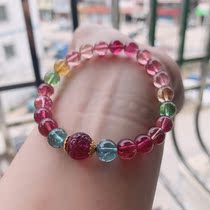 Design a single circle about 7 9mm barcode 80076 live room quotation quasi-high-end Tourmaline gemstone ball bracelet