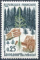 RF1460 French stamps on 1965: afforestation campaign New original glue No sticker full article