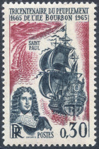 RF1461 France stamps 1965: Bourbon Island migrants 300 years old New original glue No sticker full article