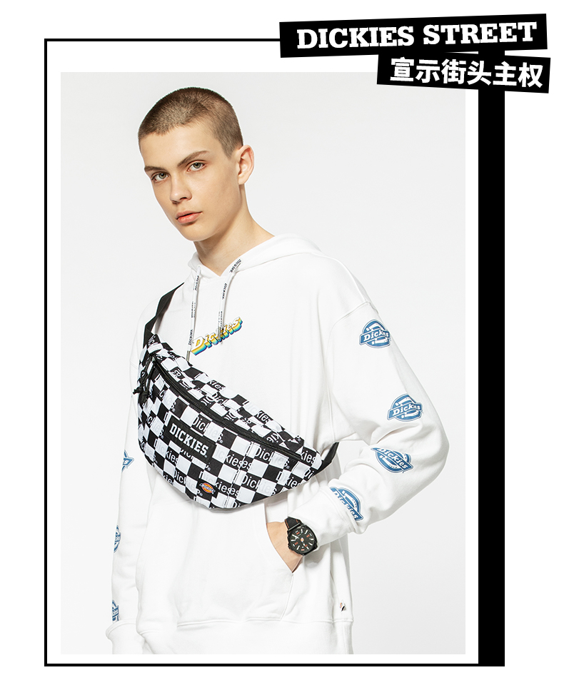 Thương hiệu Dickies thủy triều đen trắng với túi đeo vai in túi Messenger Túi nam sinh viên vải buồm thể thao túi ngoài trời - Túi của con người túi xách juno