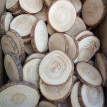 Solid wood raw wood chip annual ring diy wood piece decoration background wall hand painting small round solid wood material props shooting