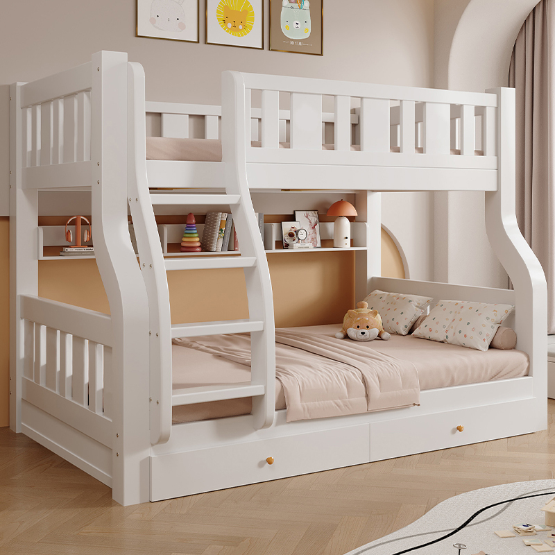 Bunk Bed, Double Bunk Bed, High and Low Bunk Bed, Solid Wood Double Bed, Multi-Functional Children's Bed, Adult Home-Use Double Bed