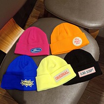 Korea ins children fluorescent color knitted wool hat baby hat for boys and girls warm melon skin cap winter