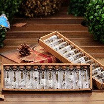 12pcs nostalgic retro wooden stopper wishing bottle Mini glass crafts Small creative student birthday gift