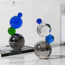 Nordic creative modern simple color-color crystal ball ornaments living room study porch office desktop soft decorations
