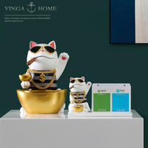 Creative entrance key storage lucky cat ornaments TV cabinet living room decorations cashier shop opening gifts