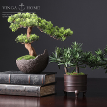 Living room ornaments simulation tree green plant potted American Nordic home soft decoration plant bonsai fake flowers and plants