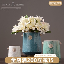 Nordic ceramic country Vase ornaments American dining table living room flower arrangement creative simple home decorations