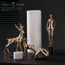 Modern light luxury ceramic art deer ornaments living room entrance study soft decoration creative home decoration desktop furnishings
