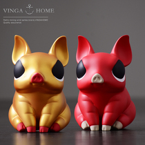 Nordic home Fortune golden pig ornaments pig year Creative mascot living room personality cute decorations