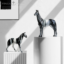 vingahome Creative Stream Colourful Nordic Light Extravagant Art Horse Swing Piece Living Room Bookroom Home Decoration Pint Decoration