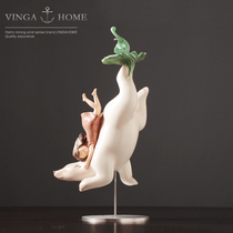 Nordic modern simple fairy tale warm bear art decoration gift creative wine cabinet desktop home decoration