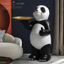 Creative Cartoon Panda Trays Floor Large Pendulum Pieces Living-room TV Cabinet Next Home Residence Decoration Jo Relocation New Residence Gift