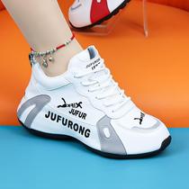 Spring and Autumn New Genuine Leather Dad Shoes Womens Shoes White Shoes Soft Sole Anti-Slip Casual Sports Shoes Versatile Dance Shoes