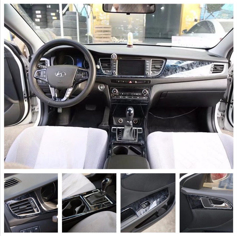 Suitable for 13-16 modern famous figure carbon fiber peach wood interior plaster retrofit with steering wheel sticker