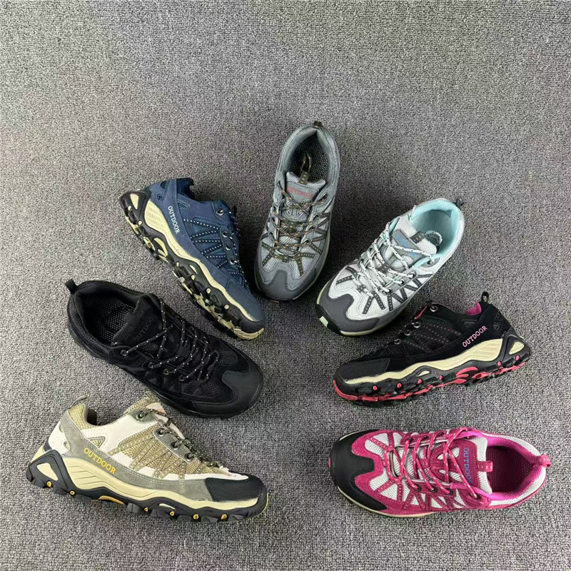 超お買い得な通気性ハイキングシューズ、男女兼用、カップル向け、本革、軽量、衝撃吸収、滑り止め、カジュアルハイキングシューズ、ロートップ、オフロード