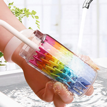 Colorful silicone bottle brush cleaning brush set bottle nipple brush 360 degree rotating cleaning Cup bottle brush