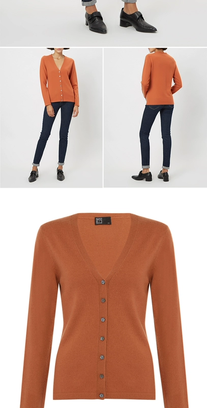 WDLS / Vidoras Nhiều màu Xu hướng cổ chữ V đơn giản OL Mùa thu và mùa đông dài tay áo len cashmere của phụ nữ