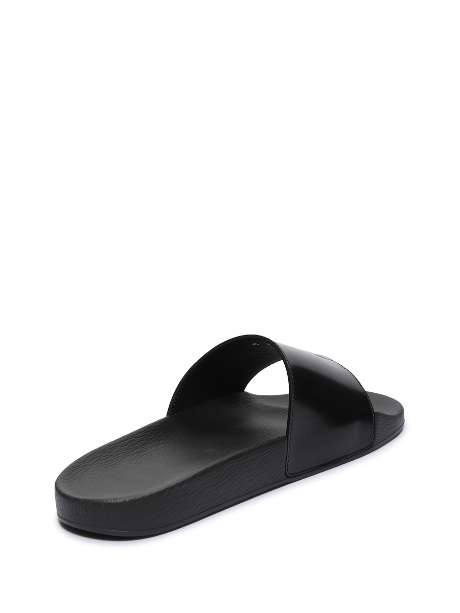 FERRAGAMO Ferragamo Đen LOGO dập nổi đôi dép đế bằng đơn giản dép nam adidas