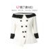 Katy Huang phong cách trắng đúp cài khuy bảy tay áo phù hợp với áo khoác davelady 