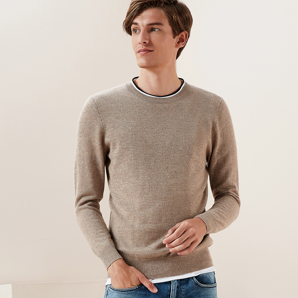 WDLS len cashmere nhiều màu đơn giản quanh cổ áo dài tay thoải mái mùa thu / mùa đông áo len áo len áo len mặc của nam giới.