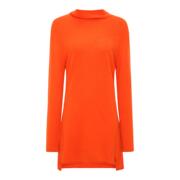 mùa thu dài WDLS Vidolas Orange len cashmere đống cổ áo vừa và mùa đông ấm áp thoải mái hàng dệt kim của phụ nữ