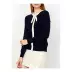 WDLS / Vidoras Navy Blue Elegant Elegant Pearl Pearl áo cardigan nữ hàn quốc Cardigan