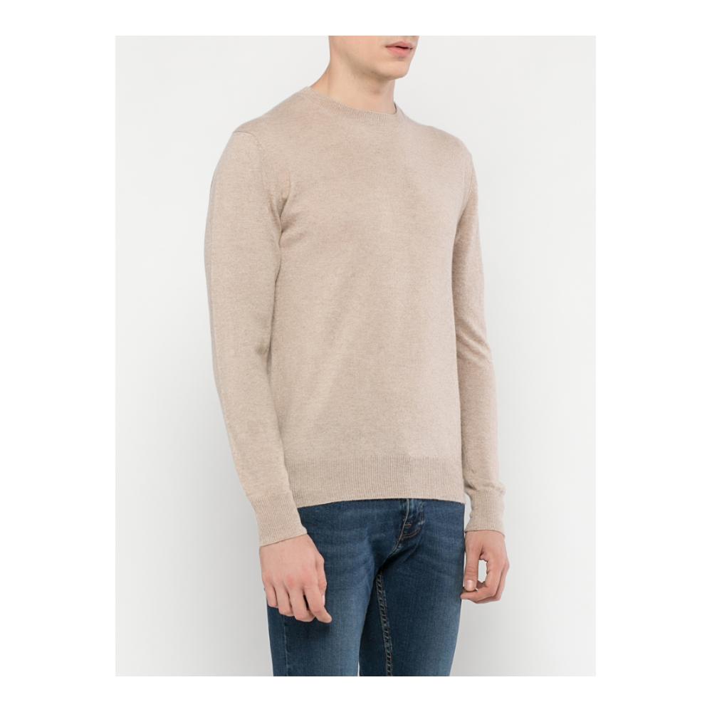 SCHOTT DAVIS nhẹ Grey Cashmere đơn giản Thiết kế Thu / Đông nam dài tay áo len cashmere.