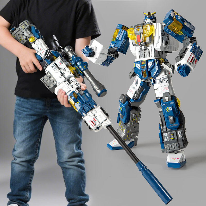Transforming Toy Gun for Children, Boys, King Kong Sniper Gun, Gatling Robot, Alloy Genuine Action Figure Model Gift