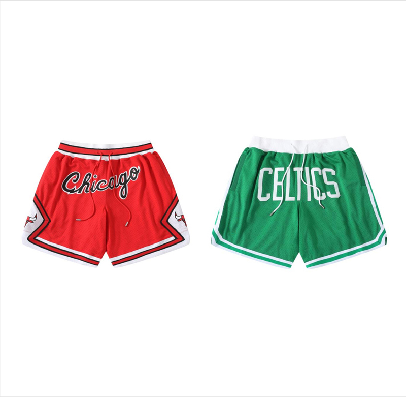 Roaring Little Eyes Just Don Celtics Chicago Bulls Jd High Street Embroidered Mesh Casual Shorts