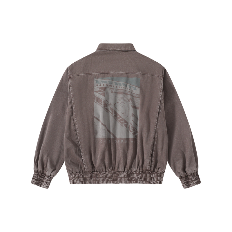 Roaring Little Eyes Erd24Ss Melancholy Rich Second Generation Sun-Dried Flight Accident Washed Distressed Jacket