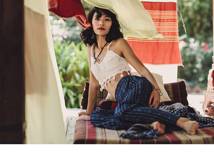 SINCE THEN Kể từ đó thiết kế ban đầu dệt kim tua rua bóng trắng áo bikini kem đồ tắm biển nữ cao cấp