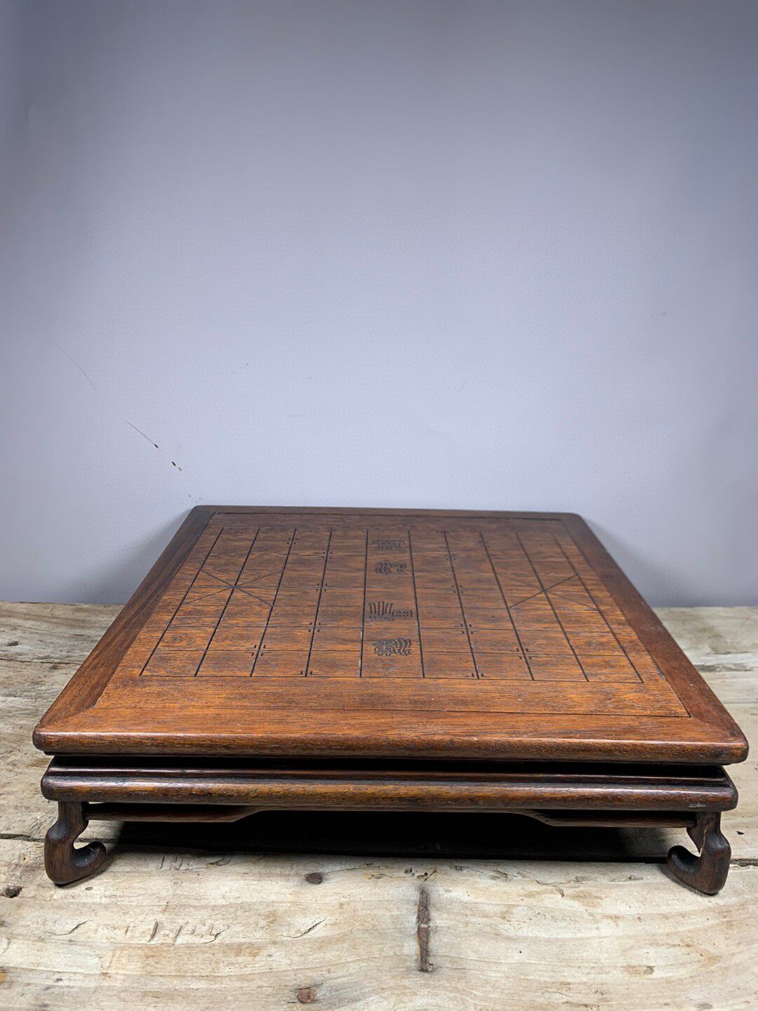 Ancient Play Miscellaneous Antique Wood Ware Old Stock Flowers Pear Wood Engraving Chess Table Folk Nostalgia Old Objects Elegant Room Collection-Taobao